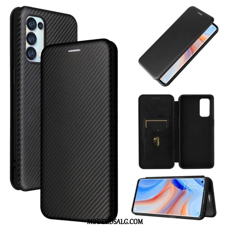 Cover Oppo Find X3 Lite Flip Cover Farvet Carbon Silikone