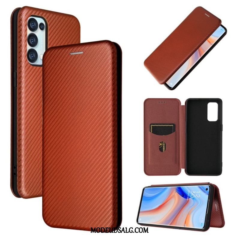 Cover Oppo Find X3 Lite Flip Cover Farvet Carbon Silikone