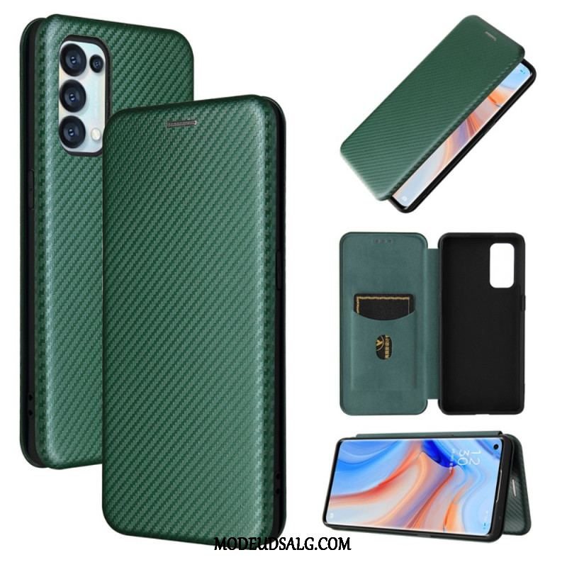 Cover Oppo Find X3 Lite Flip Cover Farvet Carbon Silikone