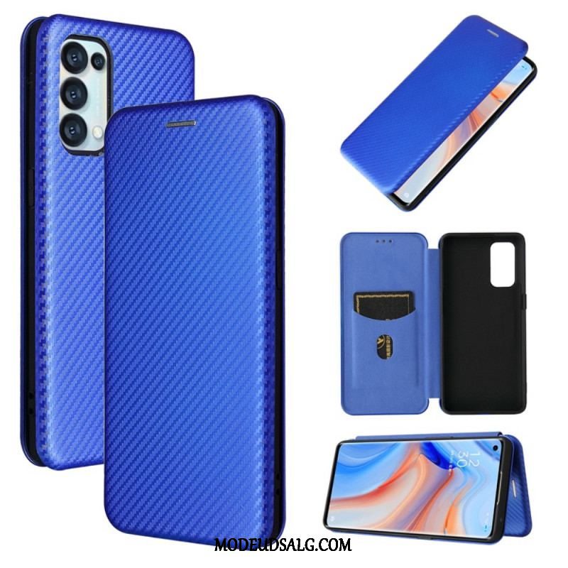 Cover Oppo Find X3 Lite Flip Cover Farvet Carbon Silikone