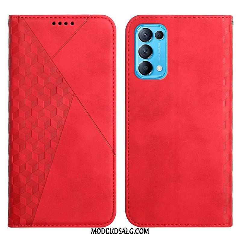 Cover Oppo Find X3 Lite Flip Cover Geo Lædereffekt