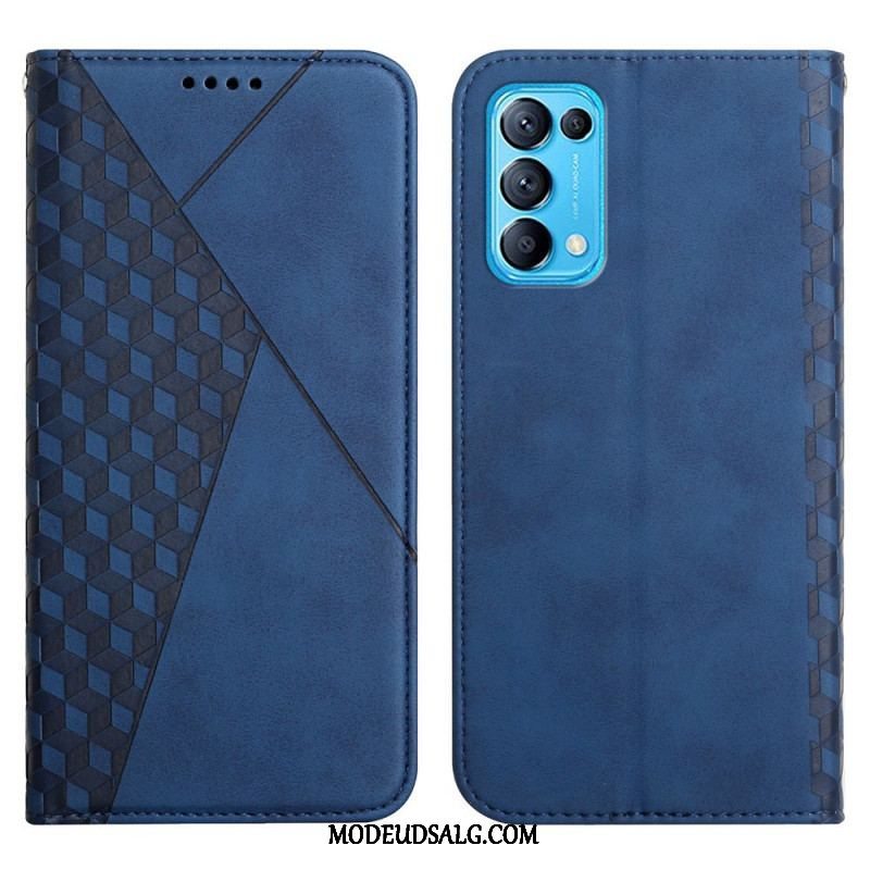 Cover Oppo Find X3 Lite Flip Cover Geo Lædereffekt