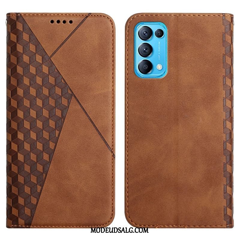 Cover Oppo Find X3 Lite Flip Cover Geo Lædereffekt