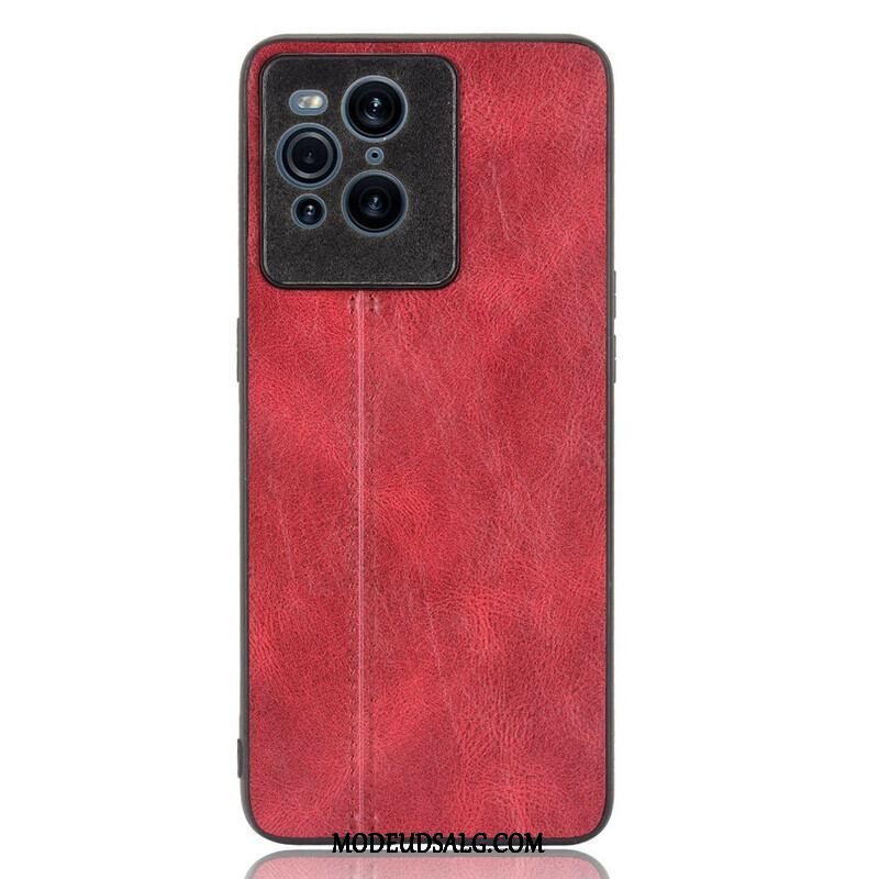 Cover Oppo Find X3 Pro Couture Lædereffekt