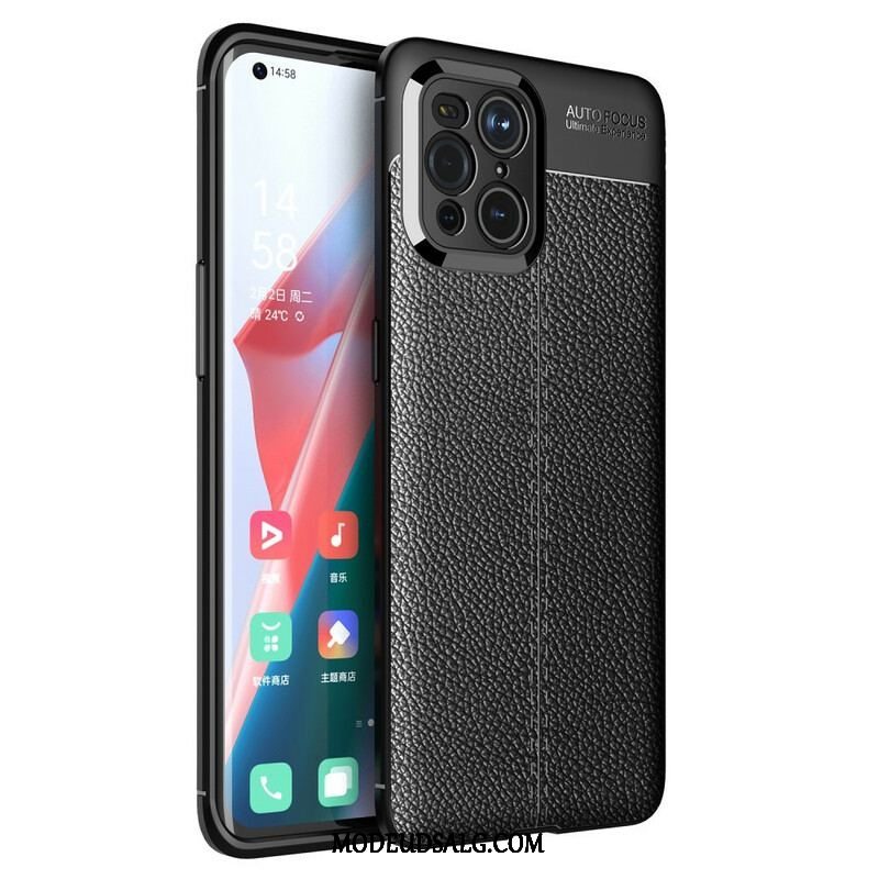 Cover Oppo Find X3 Pro Dobbelt Linje Litchi Læder Effekt