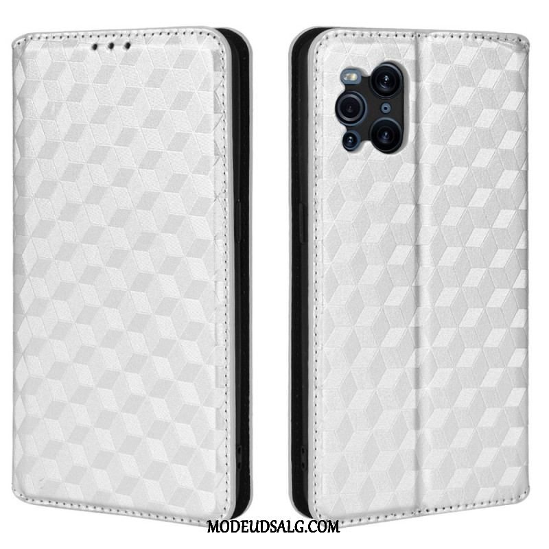 Cover Oppo Find X3 Pro Flip Cover Diamant Læder Effekt