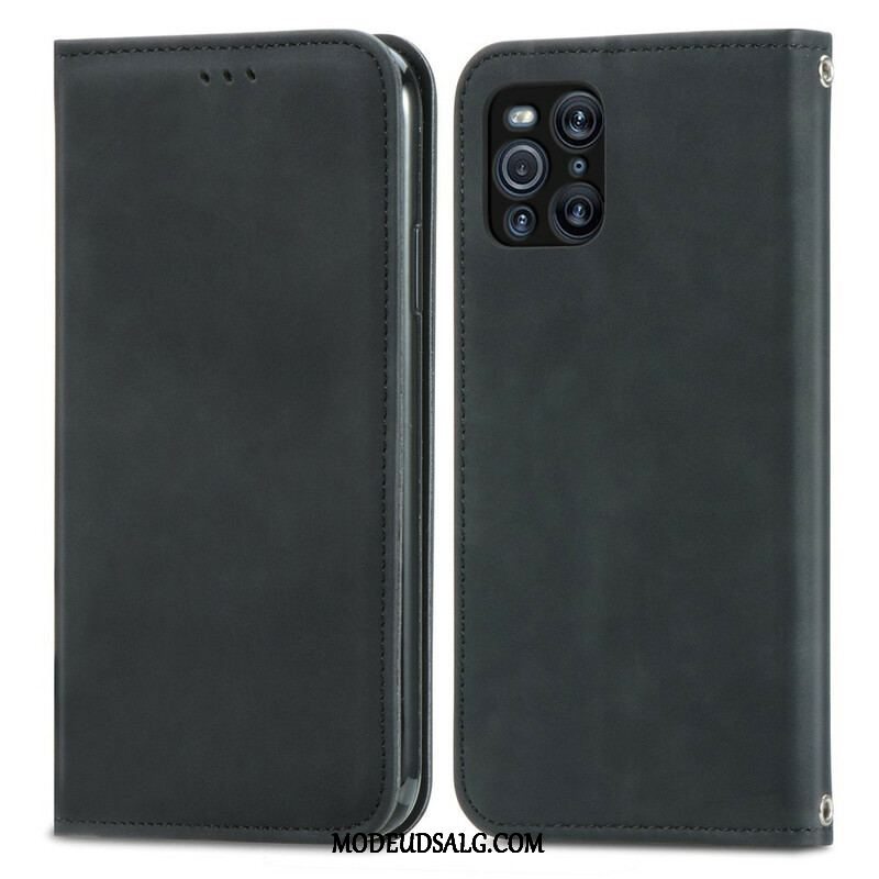 Cover Oppo Find X3 Pro Flip Cover Vintage Kunstlæder