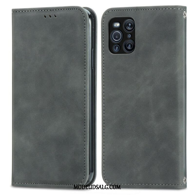 Cover Oppo Find X3 Pro Flip Cover Vintage Kunstlæder