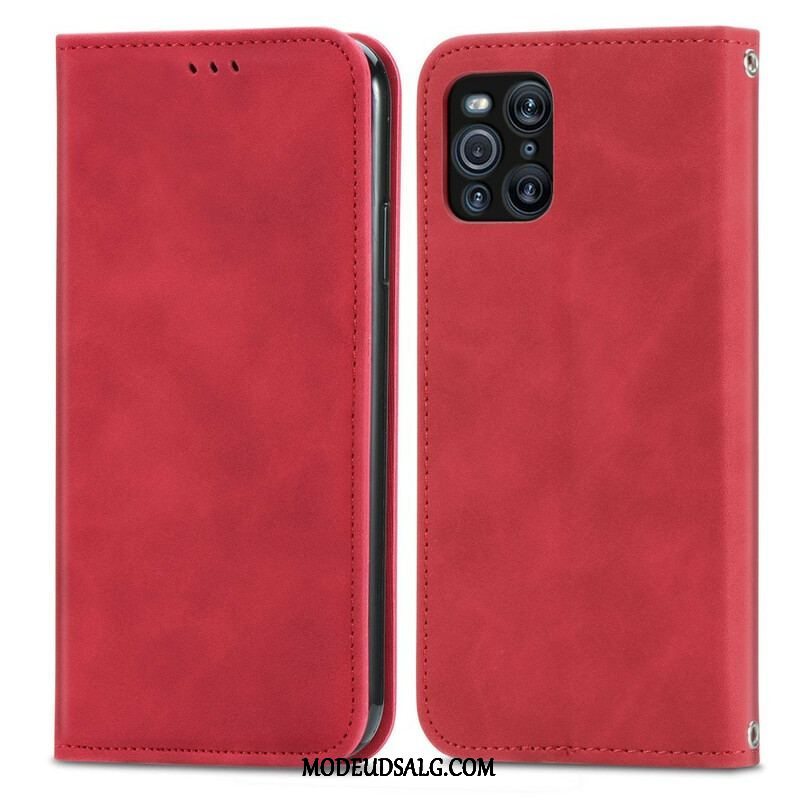 Cover Oppo Find X3 Pro Flip Cover Vintage Kunstlæder