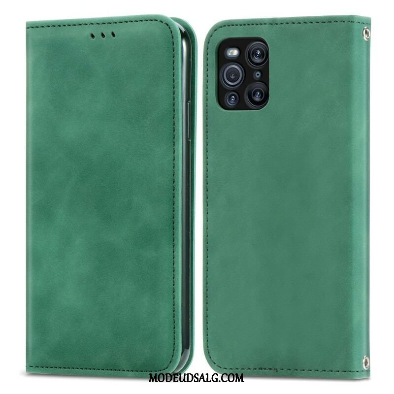 Cover Oppo Find X3 Pro Flip Cover Vintage Kunstlæder