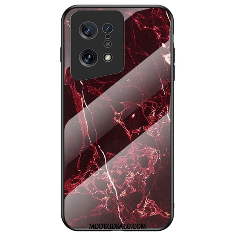 Cover Oppo Find X5 Farvet Marmor Hærdet Glas