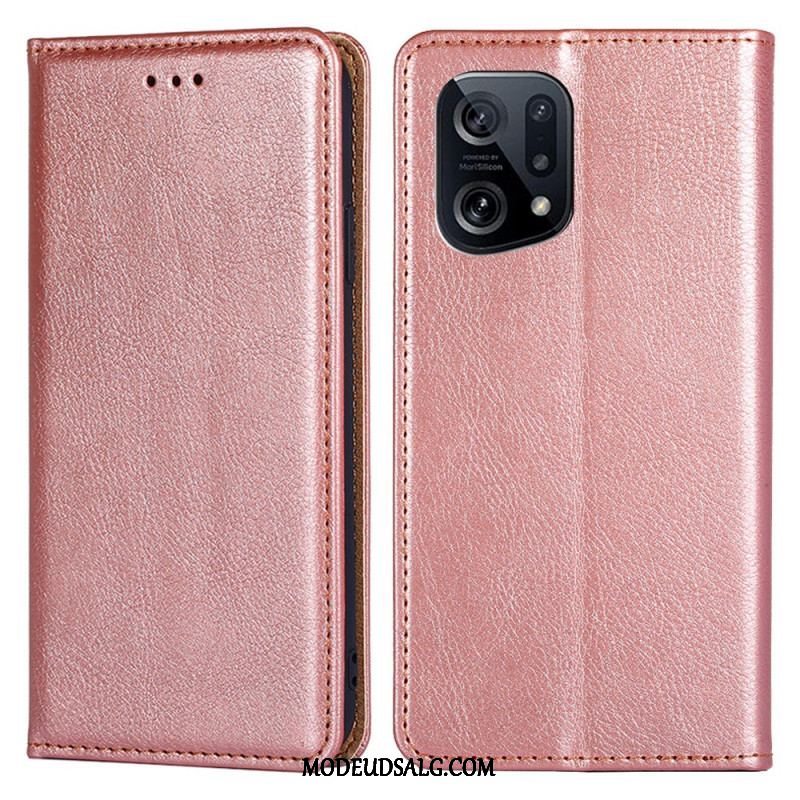 Cover Oppo Find X5 Flip Cover Solid Farve