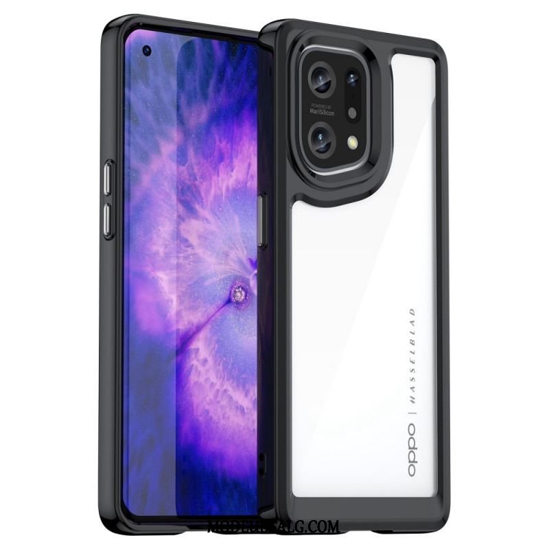 Cover Oppo Find X5 Hybrid Farvede Kanter