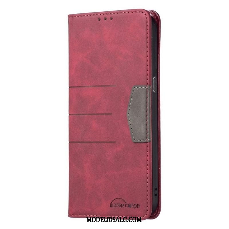 Cover Oppo Find X5 Lite Flip Cover Binfen Farve Læder Stil