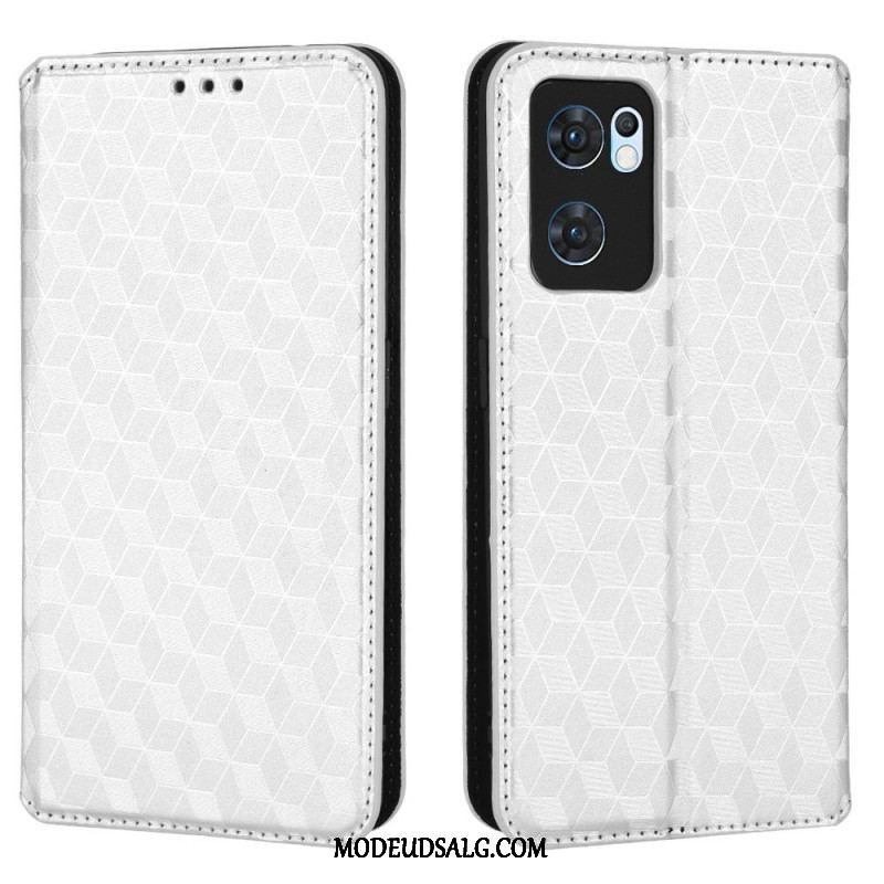 Cover Oppo Find X5 Lite Flip Cover Diamant Læder Effekt