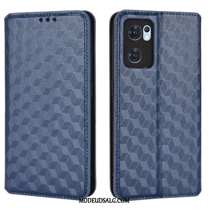 Cover Oppo Find X5 Lite Flip Cover Diamant Læder Effekt