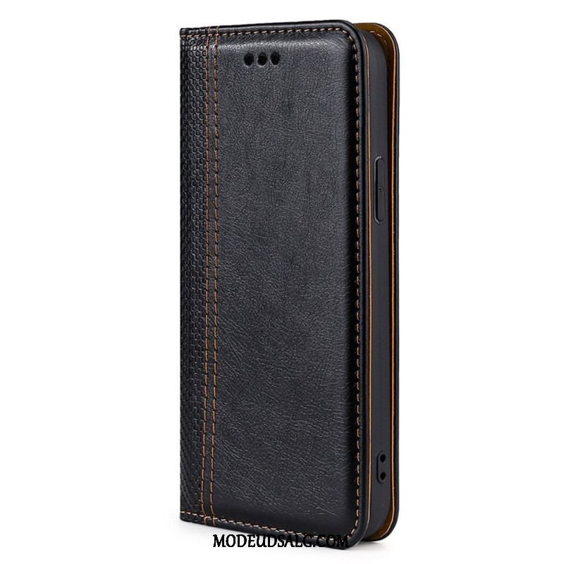 Cover Oppo Find X5 Lite Flip Cover Litchi Split Lædersøm