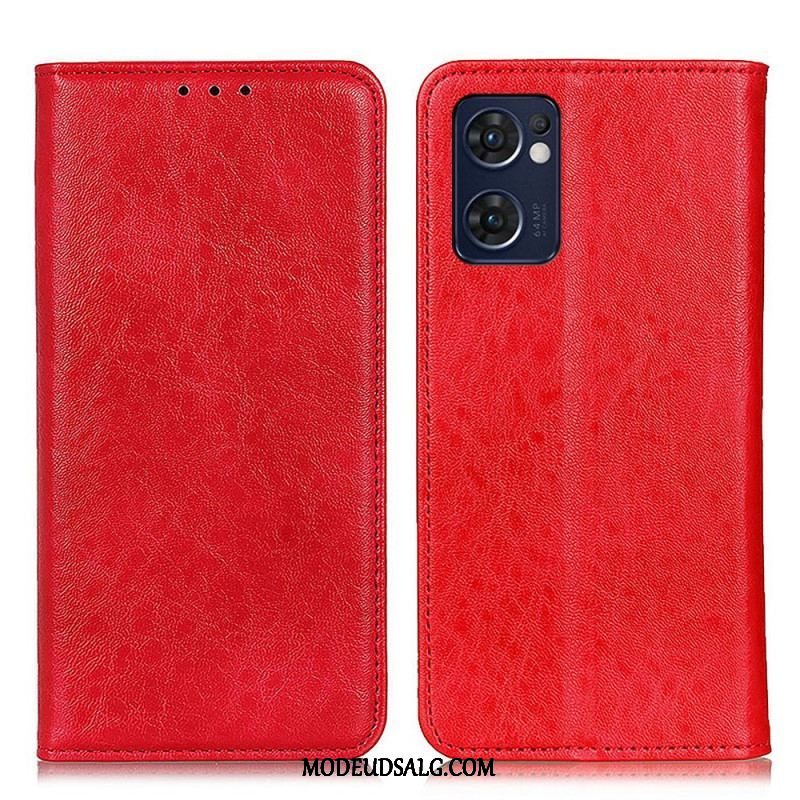 Cover Oppo Find X5 Lite Flip Cover Læder Tekstur