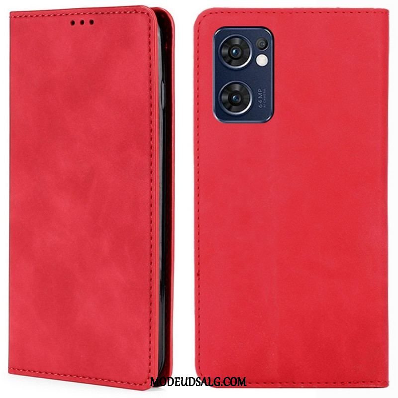 Cover Oppo Find X5 Lite Flip Cover Skin-touch Lædereffekt