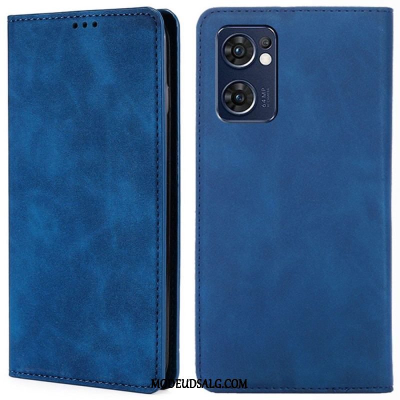 Cover Oppo Find X5 Lite Flip Cover Skin-touch Lædereffekt