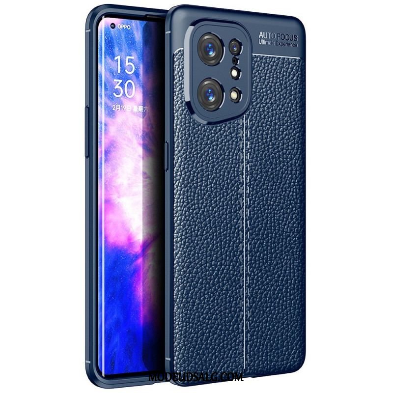 Cover Oppo Find X5 Lædereffekt Litchi Dobbelt Linje