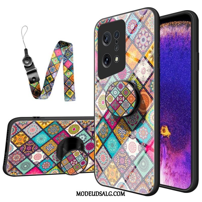 Cover Oppo Find X5 Patchwork Magnetisk Holder