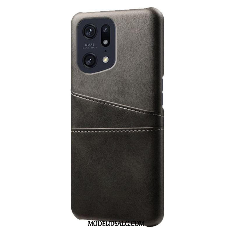 Cover Oppo Find X5 Pro Kortholder I Lædereffekt