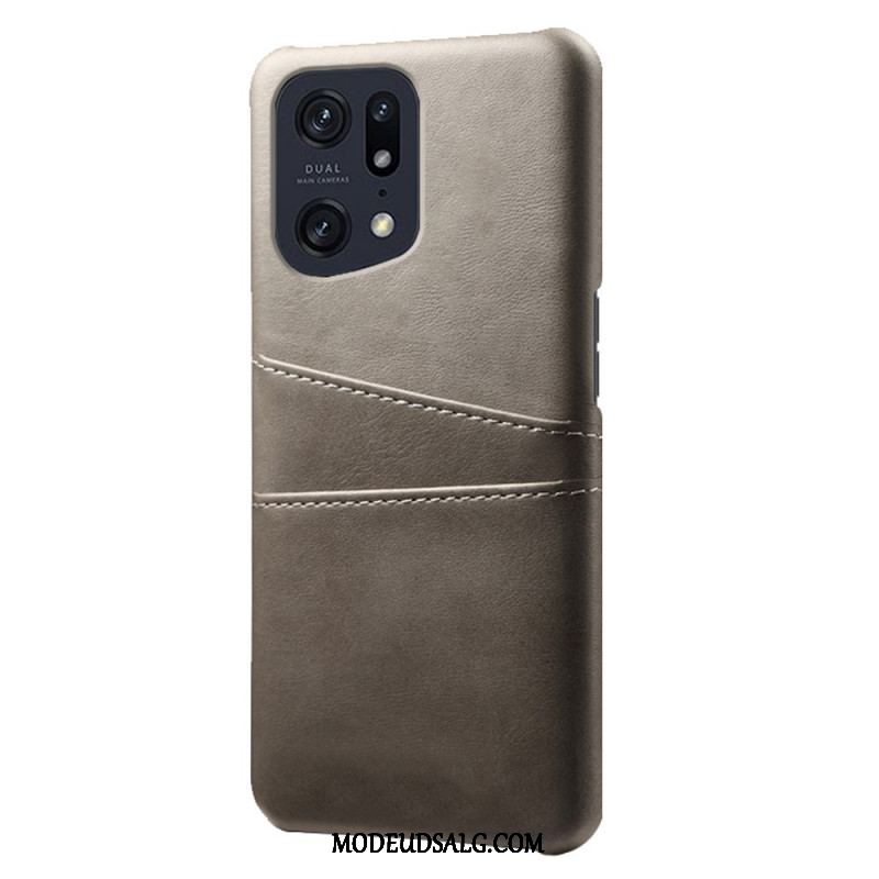 Cover Oppo Find X5 Pro Kortholder I Lædereffekt