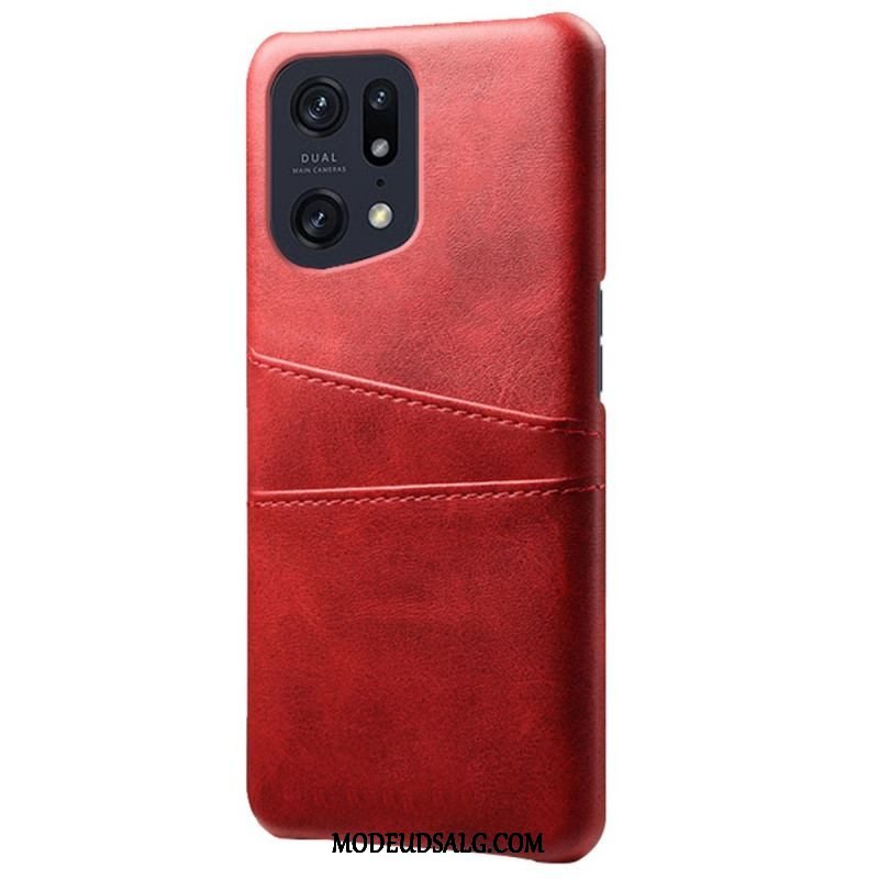 Cover Oppo Find X5 Pro Kortholder I Lædereffekt