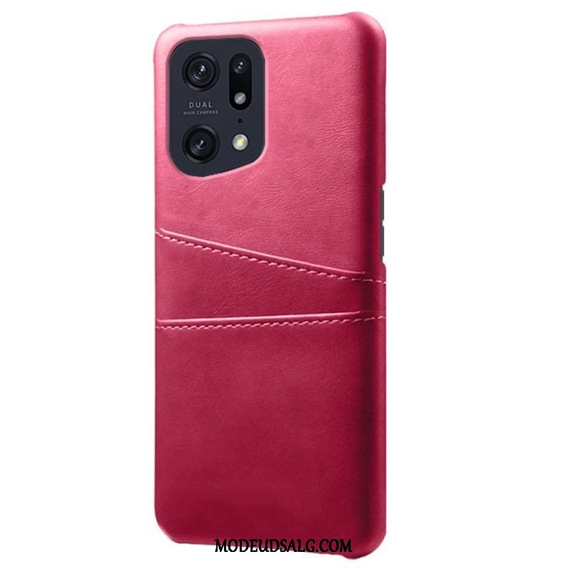 Cover Oppo Find X5 Pro Kortholder I Lædereffekt