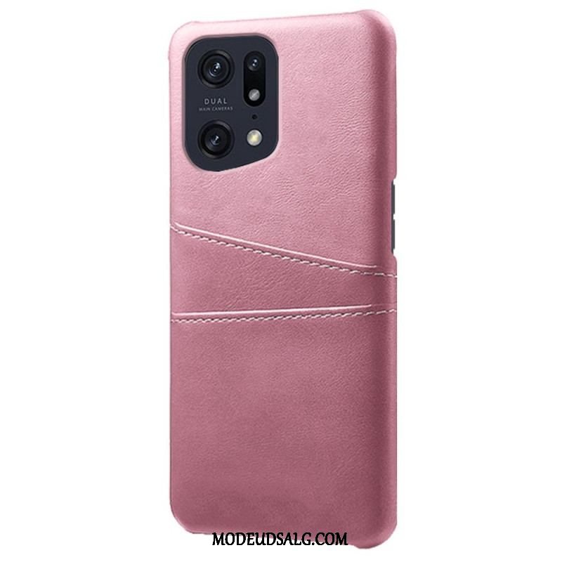 Cover Oppo Find X5 Pro Kortholder I Lædereffekt