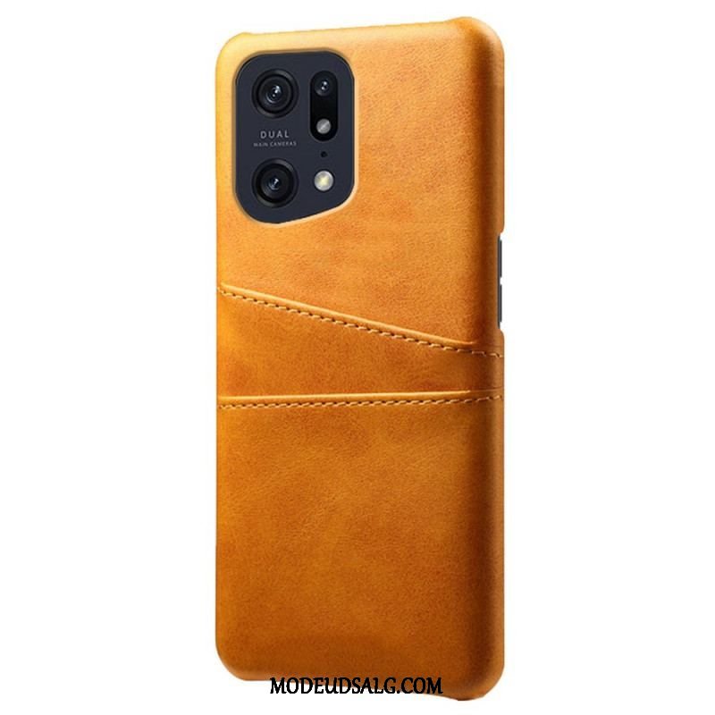 Cover Oppo Find X5 Pro Kortholder I Lædereffekt