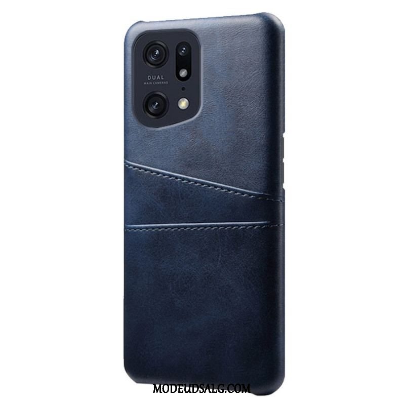 Cover Oppo Find X5 Pro Kortholder I Lædereffekt