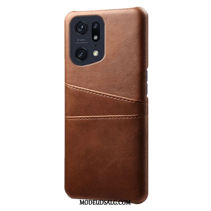 Cover Oppo Find X5 Pro Kortholder I Lædereffekt