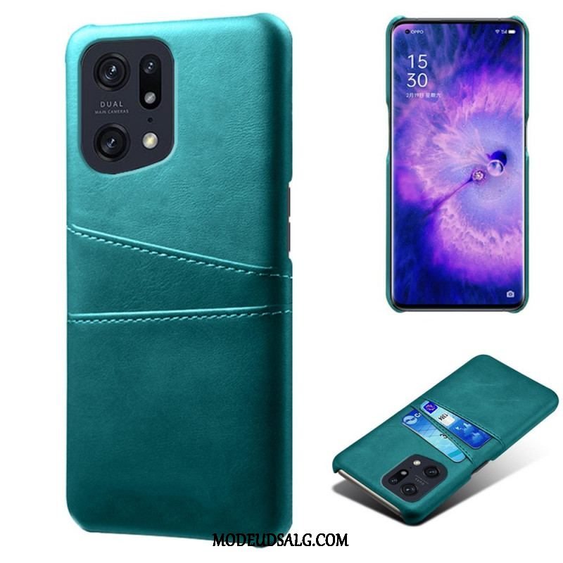 Cover Oppo Find X5 Pro Kortholder I Lædereffekt