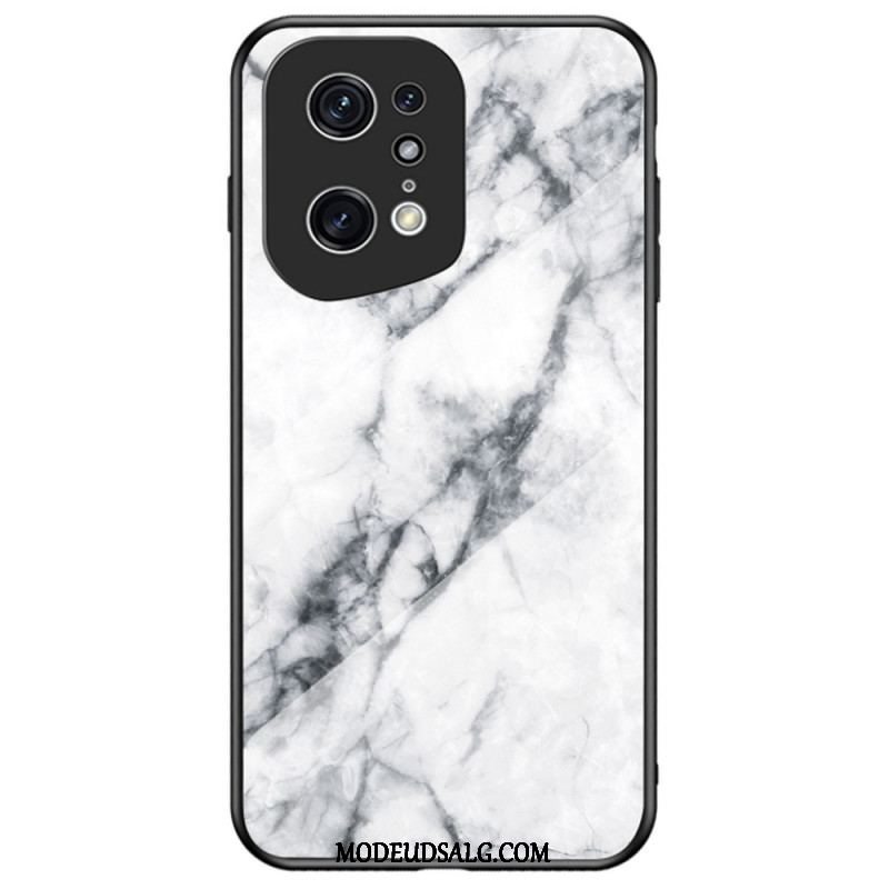 Cover Oppo Find X5 Pro Marmorfarver Hærdet Glas