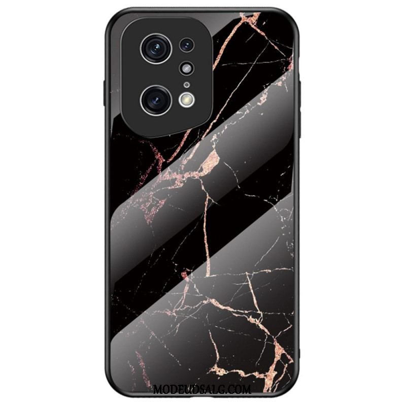 Cover Oppo Find X5 Pro Marmorfarver Hærdet Glas