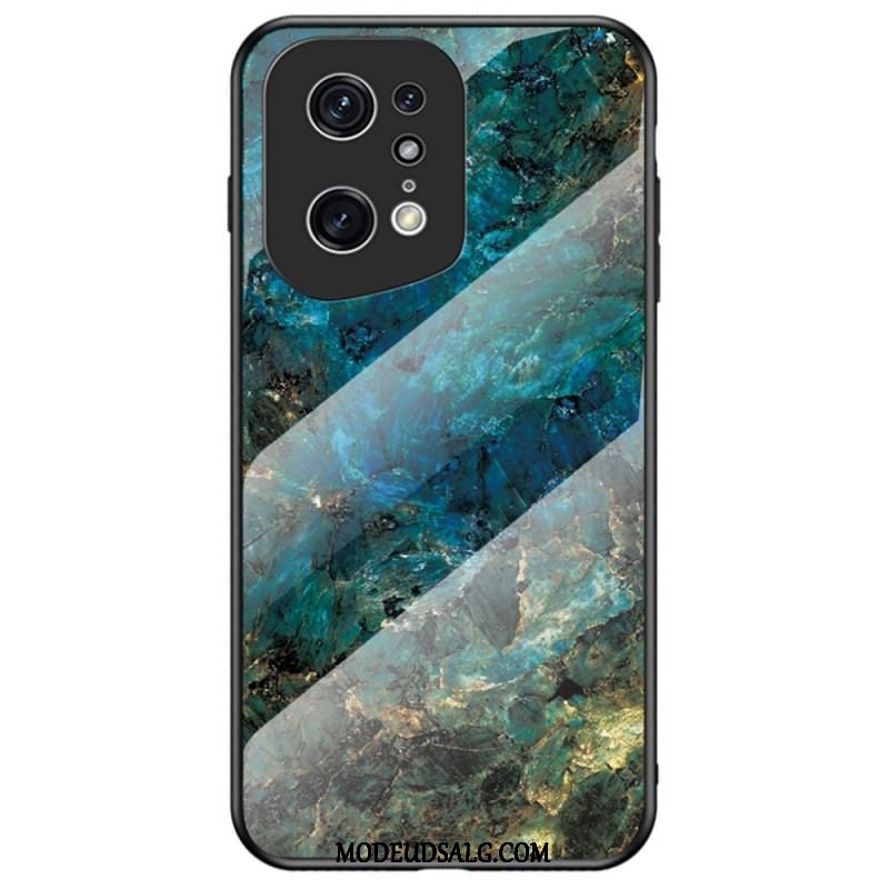 Cover Oppo Find X5 Pro Marmorfarver Hærdet Glas