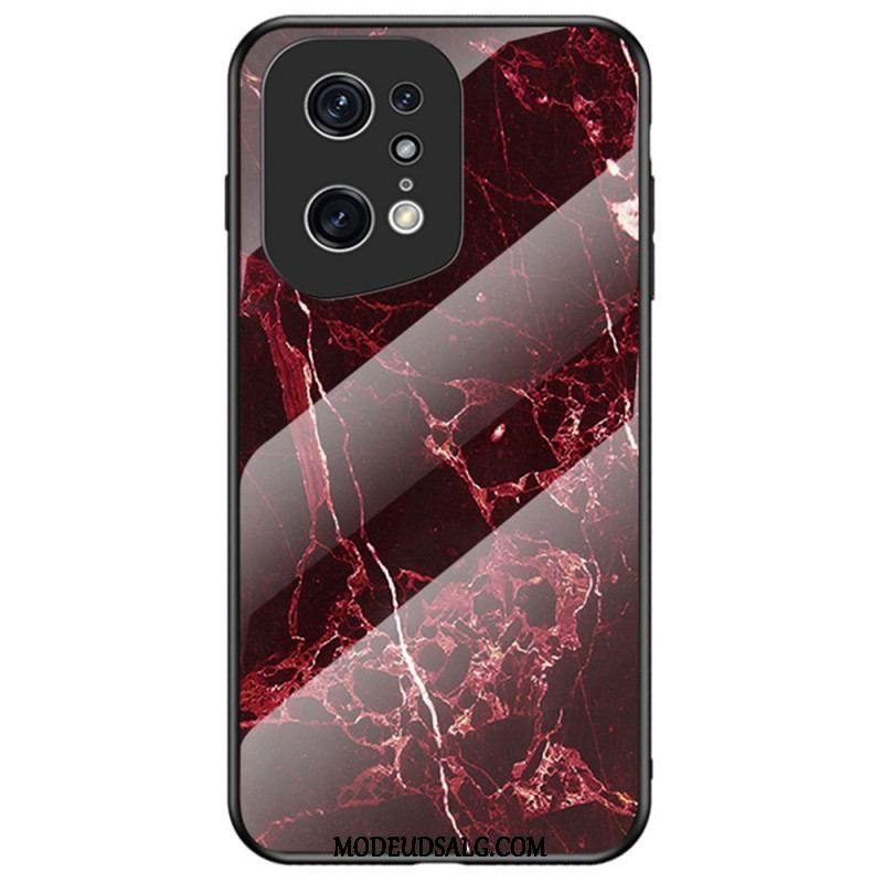 Cover Oppo Find X5 Pro Marmorfarver Hærdet Glas