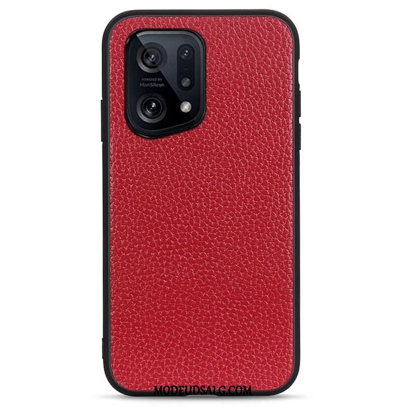 Cover Oppo Find X5 Ægte Litchi Læder