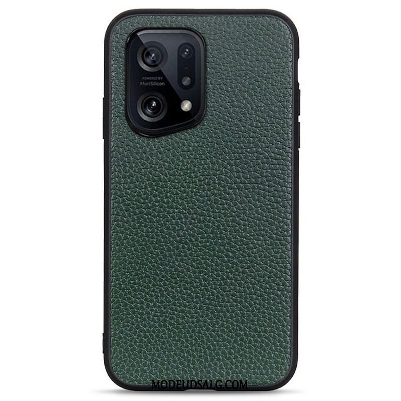 Cover Oppo Find X5 Ægte Litchi Læder