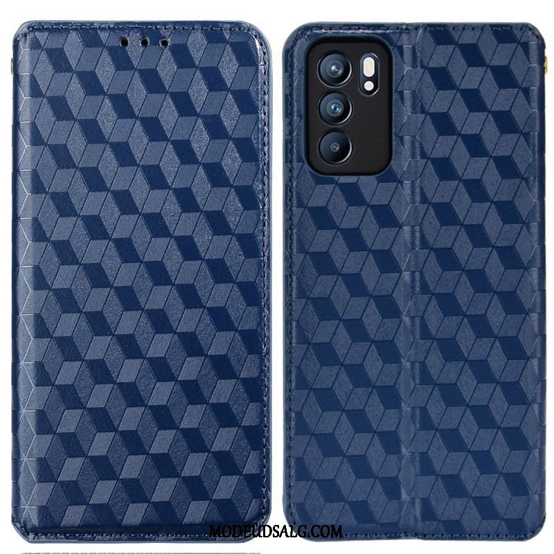 Cover Oppo Reno 6 5G Flip Cover 3d Diamant Læder Effekt