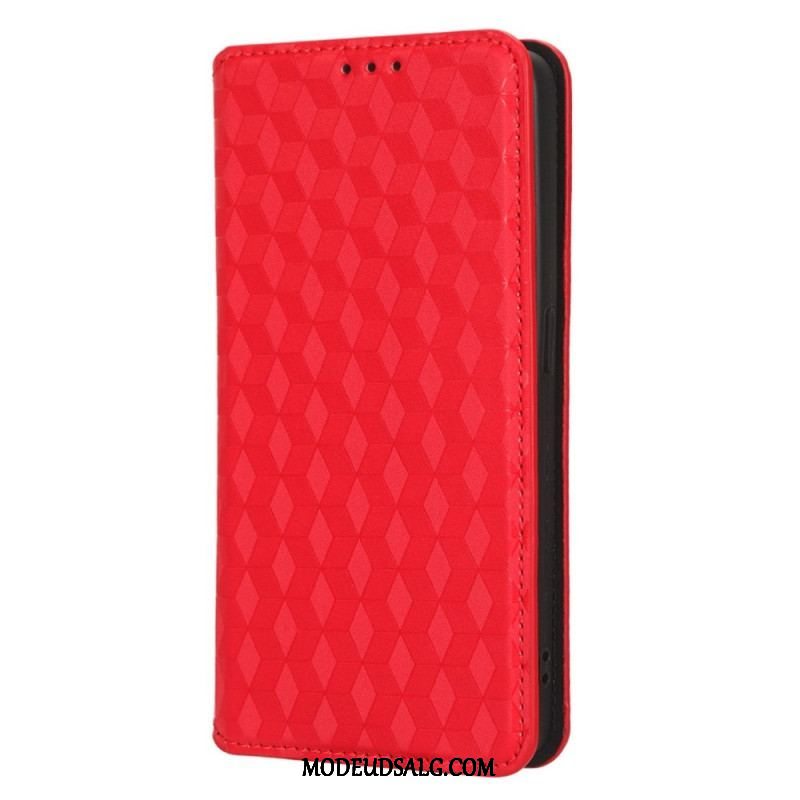 Cover Oppo Reno 8 Flip Cover 3d Cube Lædereffekt