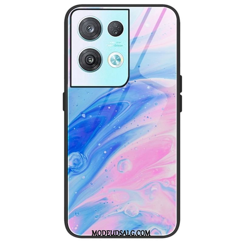 Cover Oppo Reno 8 Marmorfarver Hærdet Glas