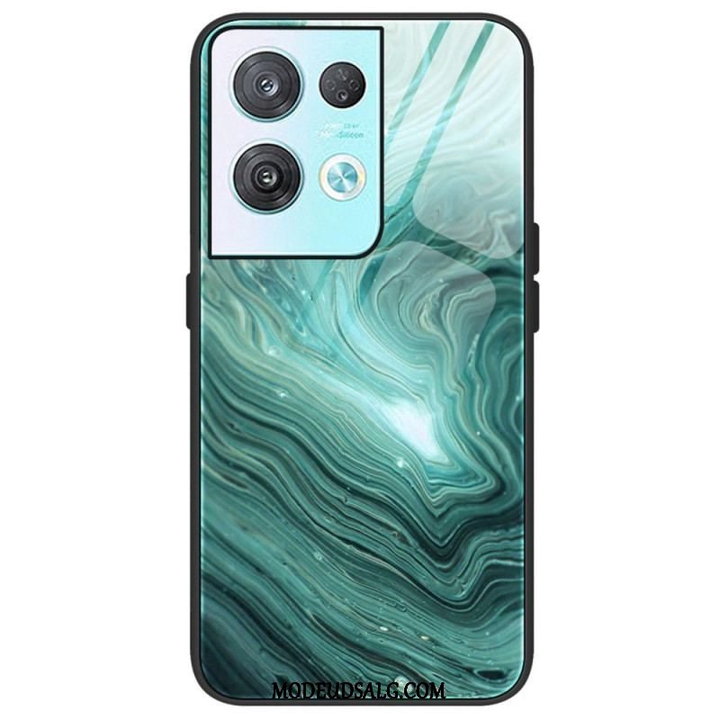 Cover Oppo Reno 8 Marmorfarver Hærdet Glas