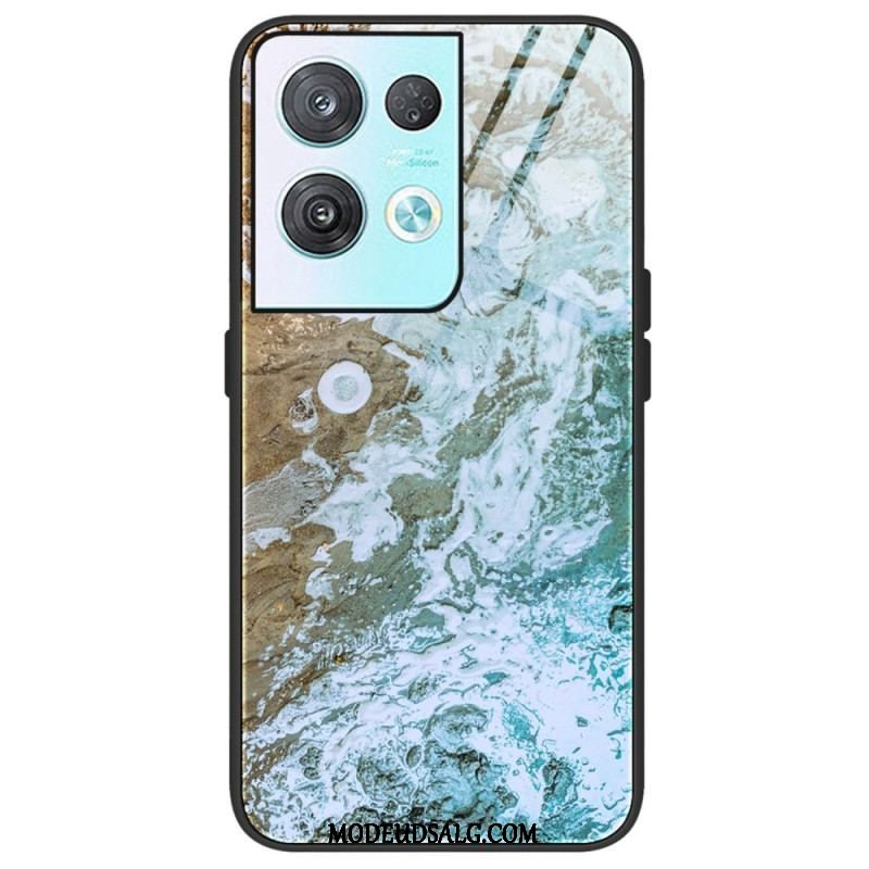 Cover Oppo Reno 8 Marmorfarver Hærdet Glas