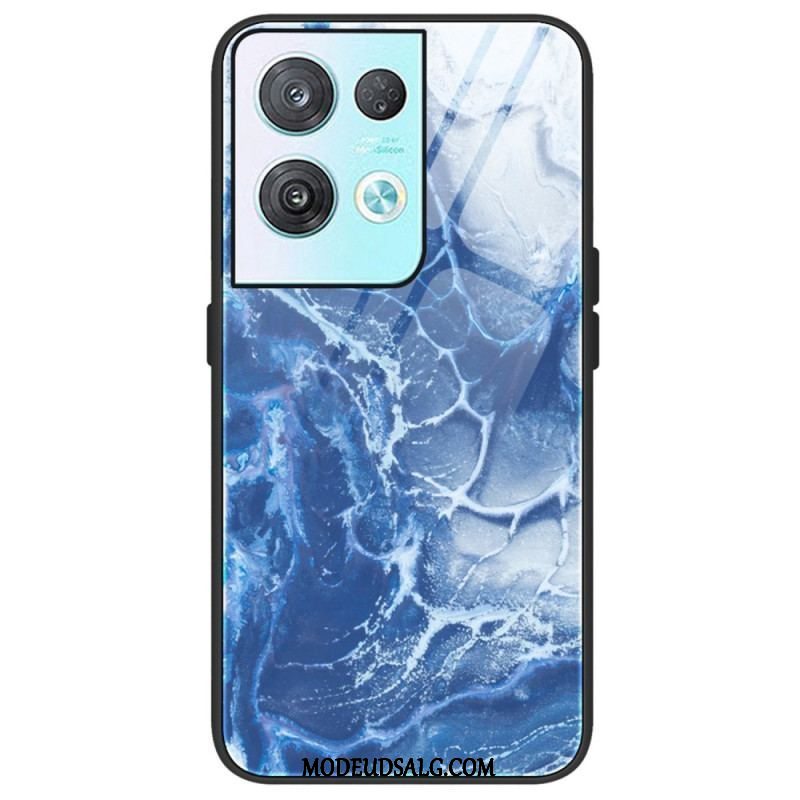 Cover Oppo Reno 8 Marmorfarver Hærdet Glas