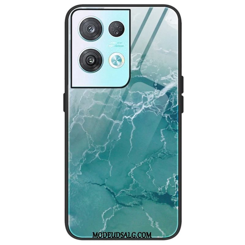 Cover Oppo Reno 8 Marmorfarver Hærdet Glas