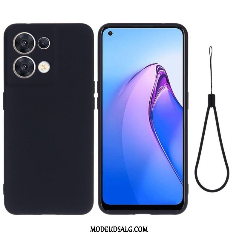 Cover Oppo Reno 8 Med Snor Strappy Flydende Silikone