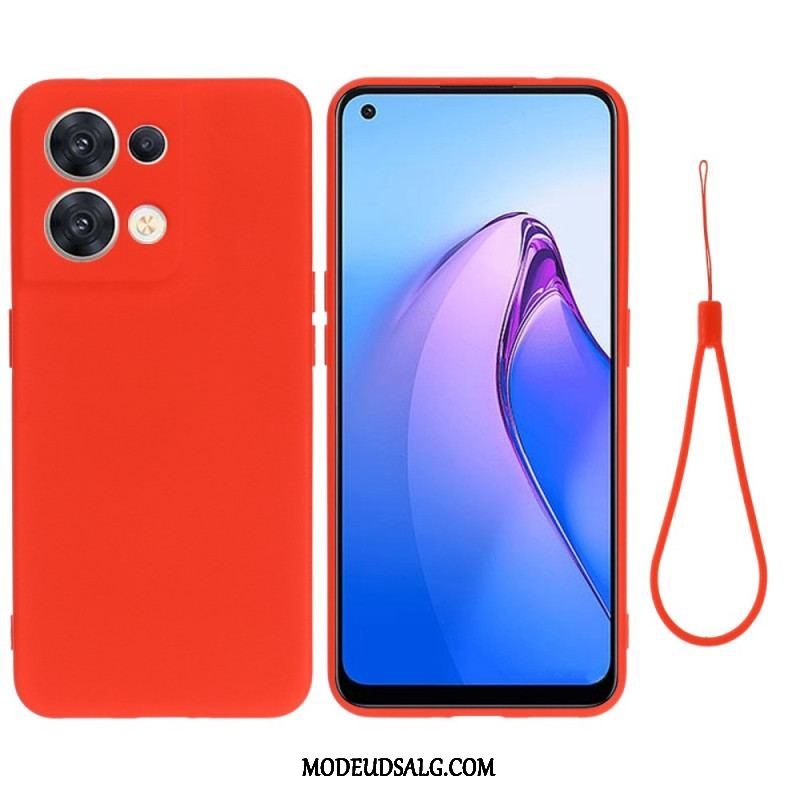 Cover Oppo Reno 8 Med Snor Strappy Flydende Silikone